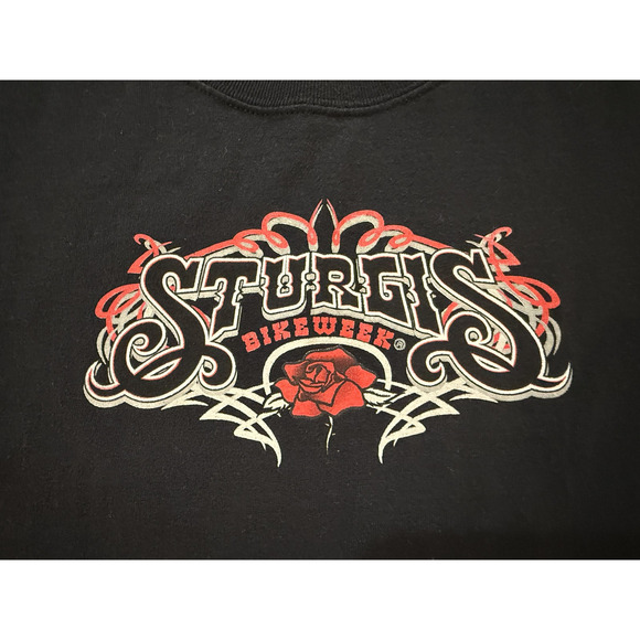 Sturgis Shirt Mens XL Black Rose Y2K Tribal Graphic Bike Week Motorcycle Biker - Picture 2 of 6